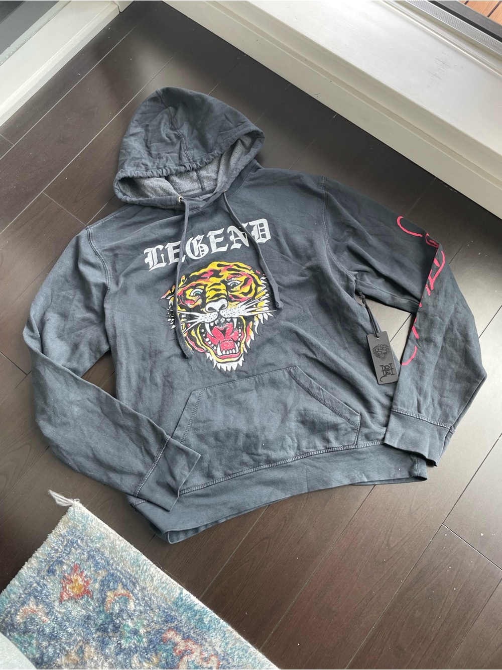 NWT ED HARDY Legend Graphic Tiger Hoodie - Black Y2K